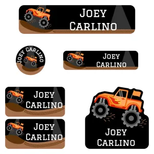 Monster Truck Daycare Labels Pack