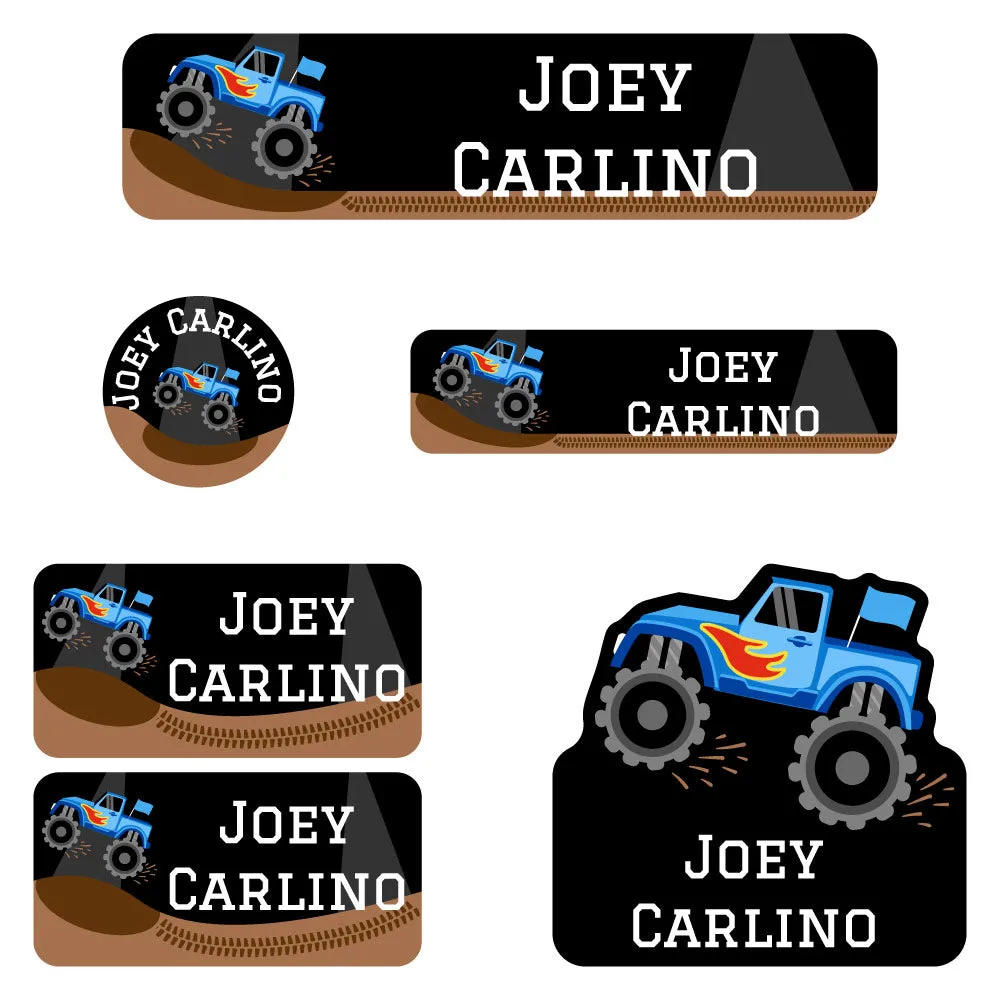 Monster Truck Daycare Labels Pack