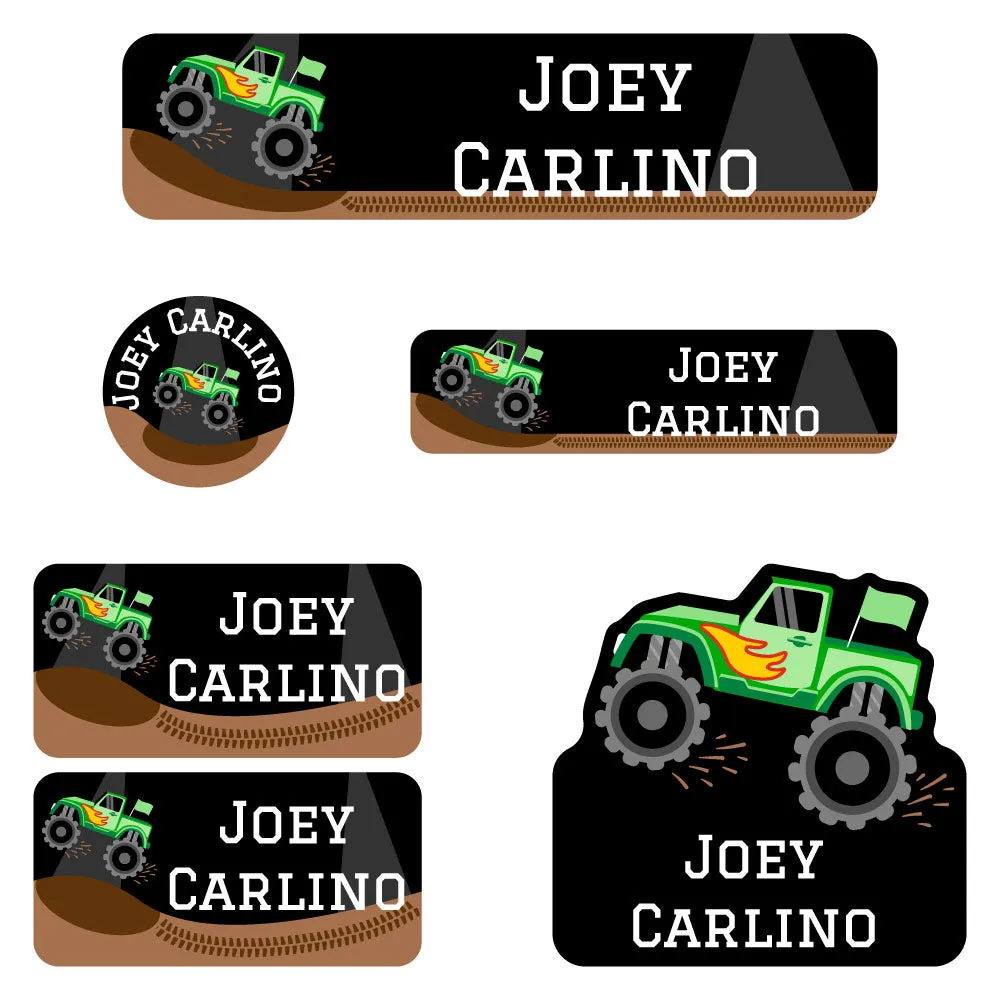 Monster Truck Daycare Labels Pack