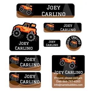 Monster Truck Mega Daycare Labels Pack