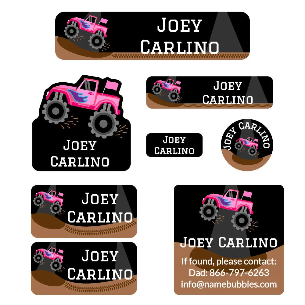 Monster Truck Mega Daycare Labels Pack