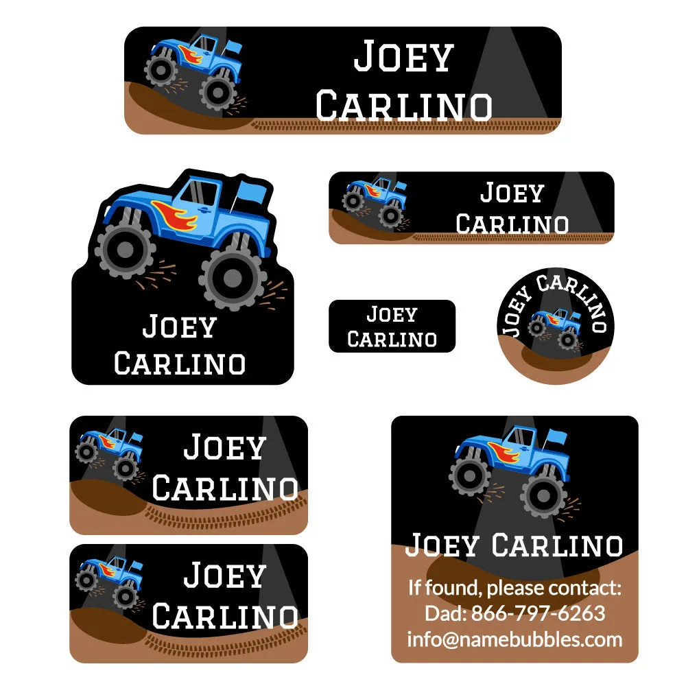 Monster Truck Mega Daycare Labels Pack
