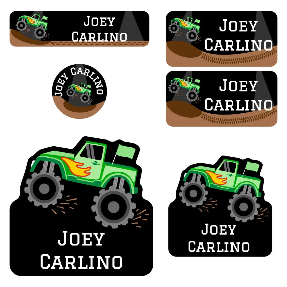 Monster Truck Preschool Labels Pack