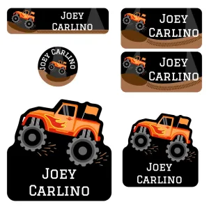 Monster Truck Preschool Labels Pack