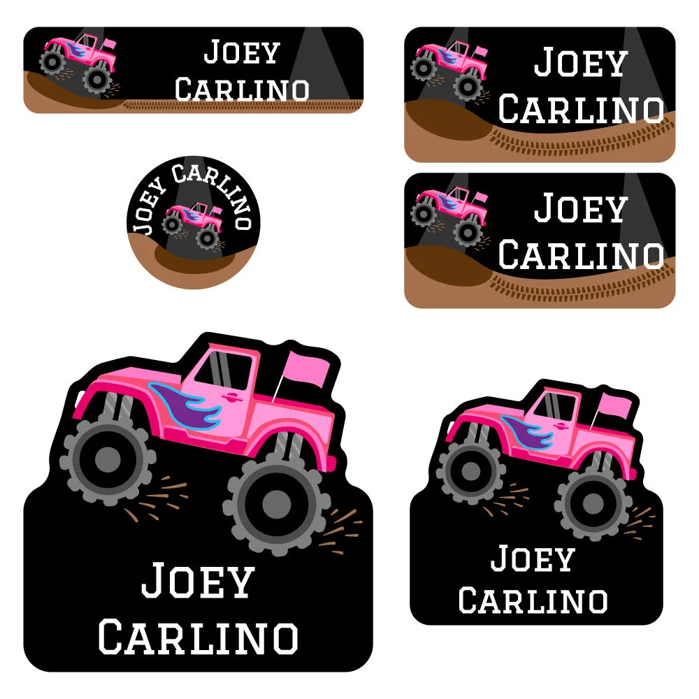 Monster Truck Preschool Labels Pack