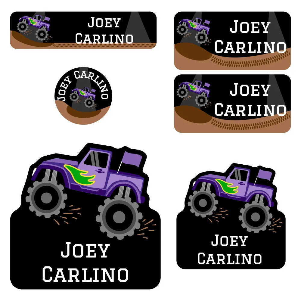 Monster Truck Preschool Labels Pack