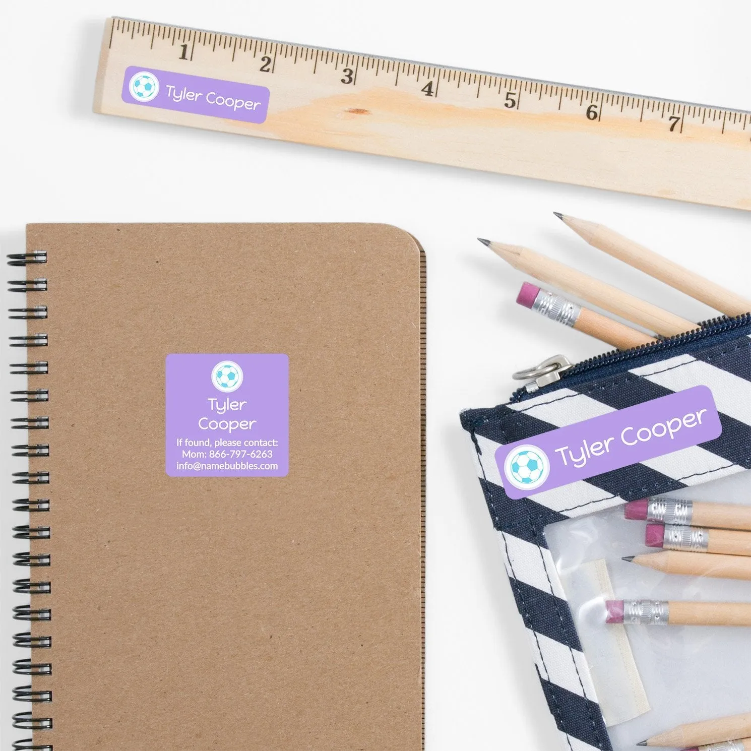 Multicolor Icon School Labels Pack