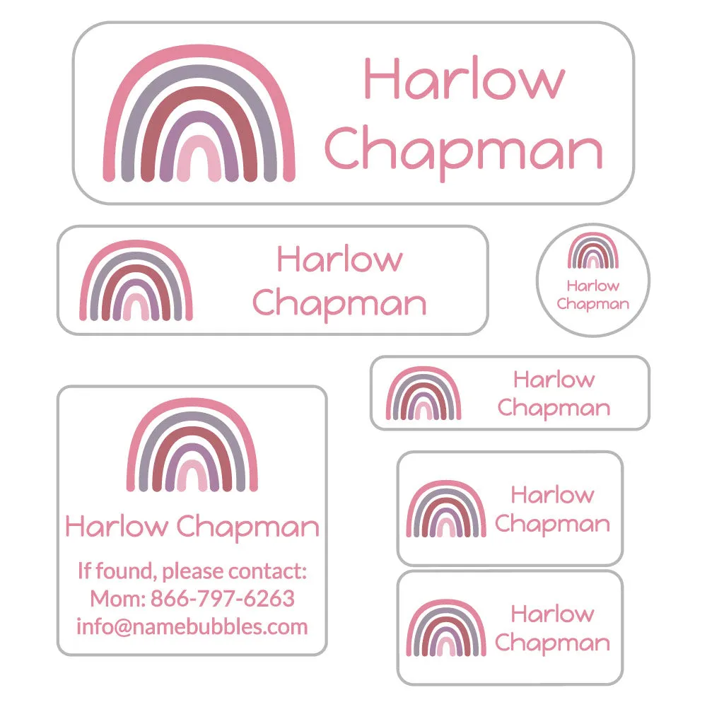 Neutral Rainbow School Labels Pack