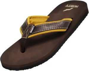 Norty Mens Flip Flop Sandal Brown   11100