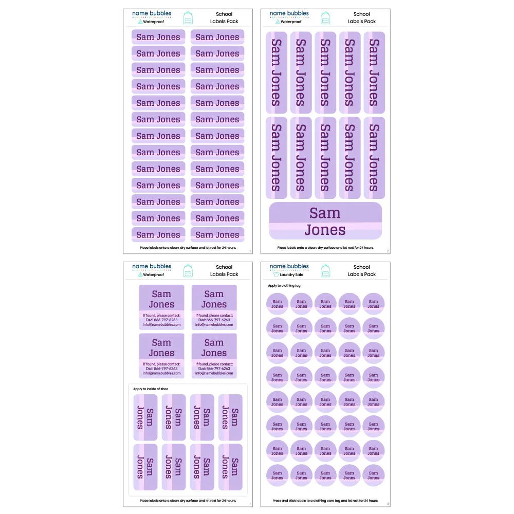 Ombre School Labels Pack