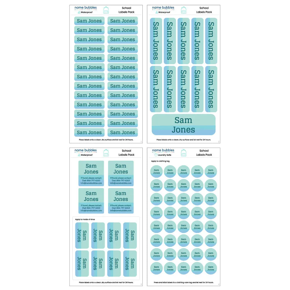 Ombre School Labels Pack