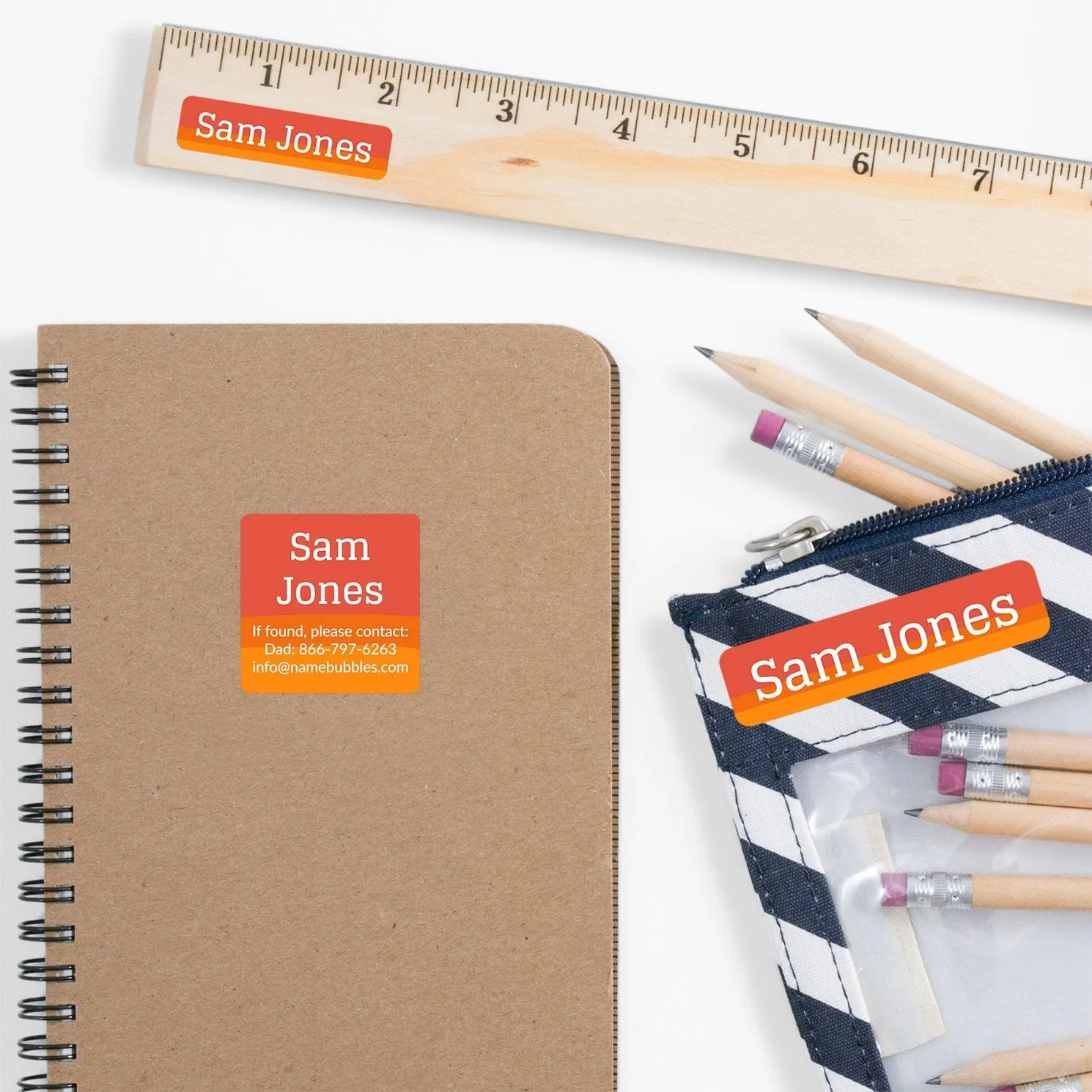 Ombre School Labels Pack