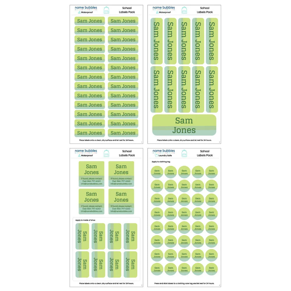 Ombre School Labels Pack