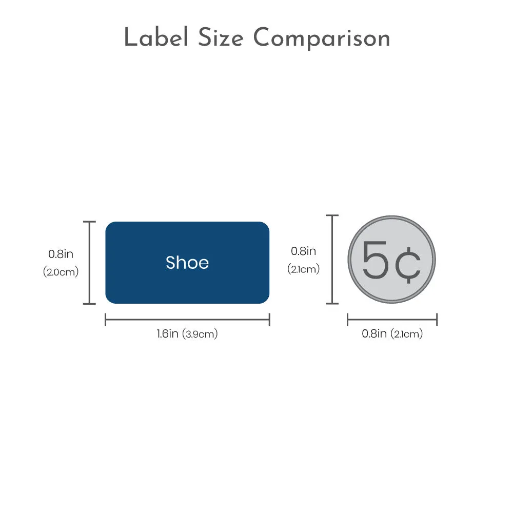 One Color Shoe Labels