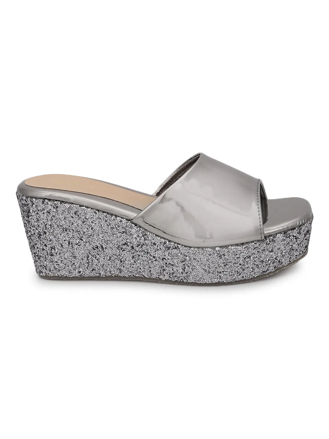 Pewter Patent Slip-On Wedges (TC-ST-010-PEW)