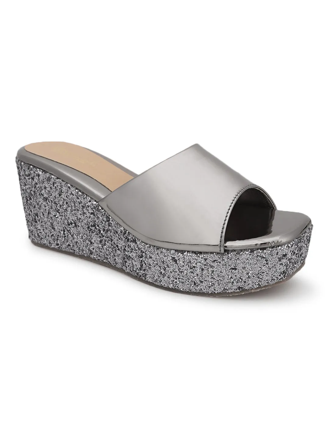 Pewter Patent Slip-On Wedges (TC-ST-010-PEW)