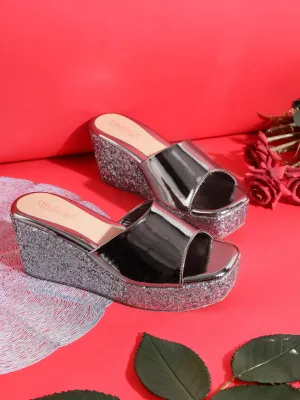 Pewter Patent Slip-On Wedges (TC-ST-010-PEW)