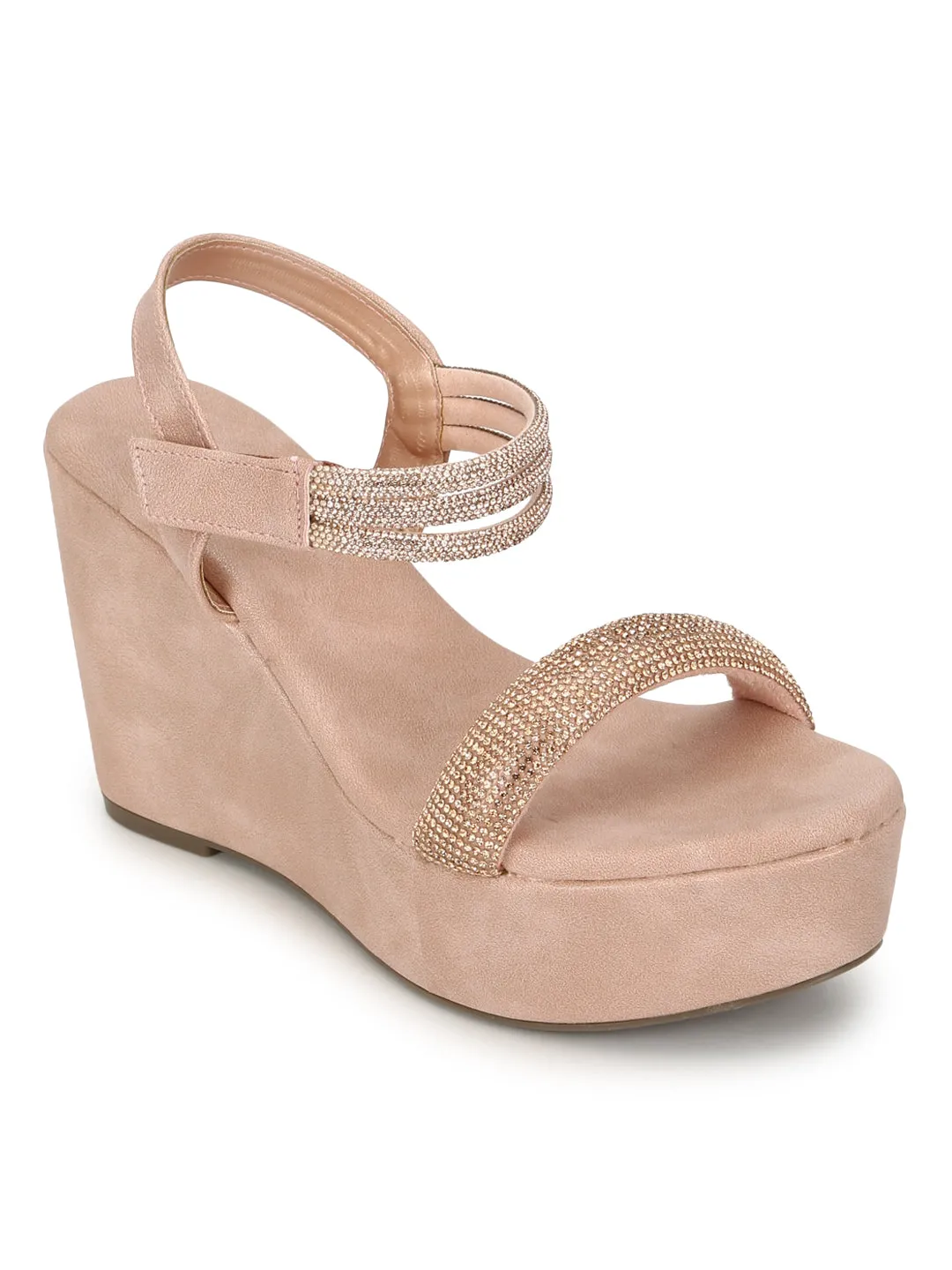 Pink PU Wedge Sandals (TC-G06979-PNK)