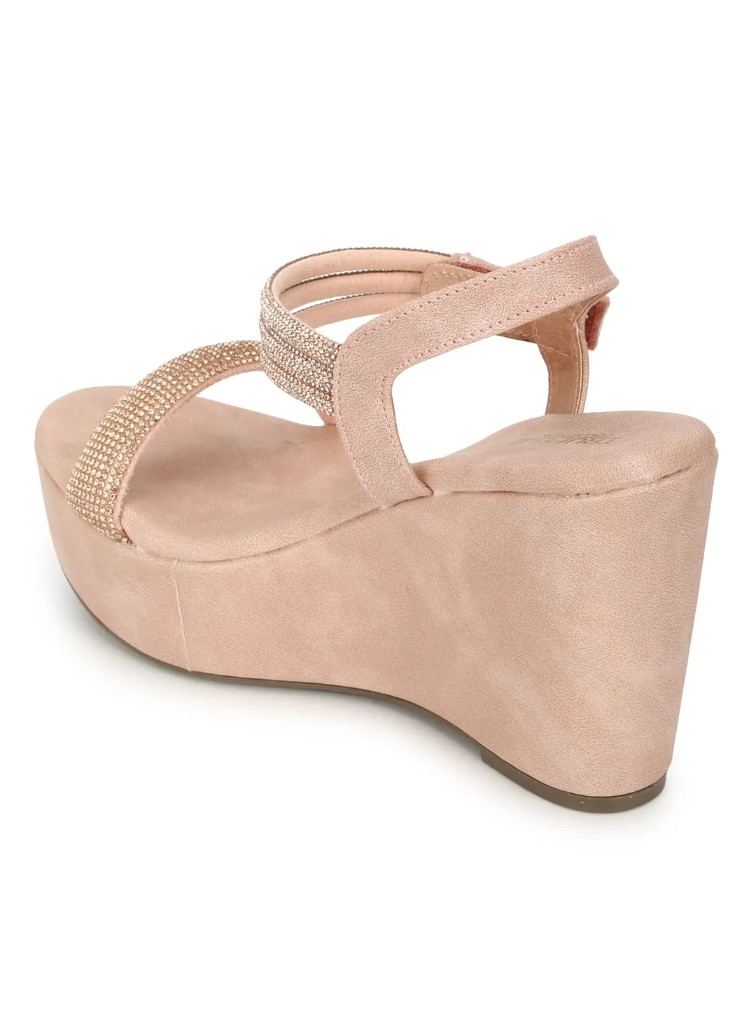 Pink PU Wedge Sandals (TC-G06979-PNK)