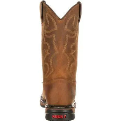 Rocky Men's 11" Waterproof Original Ride Branson Round Steel Toe Western Work Boot