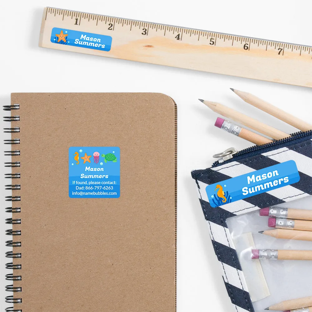 Sea Animals School Labels Pack