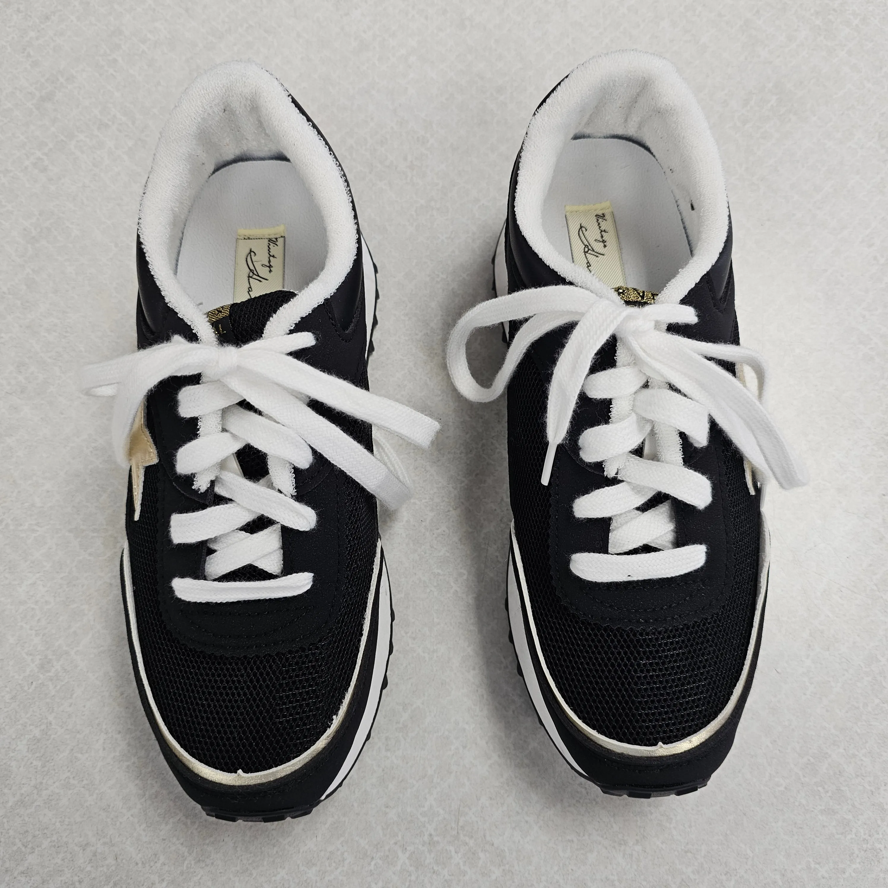 Shoes Sneakers By Vintage Havana In Black & Gold, Size:7.5