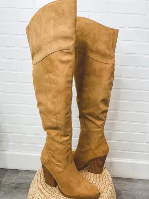Slay over the knee boots butterscotch