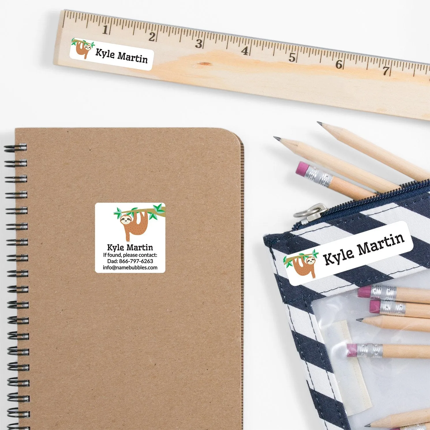 Sloth School Labels Pack