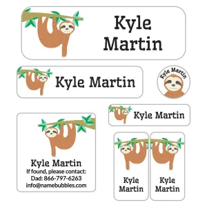 Sloth School Labels Pack