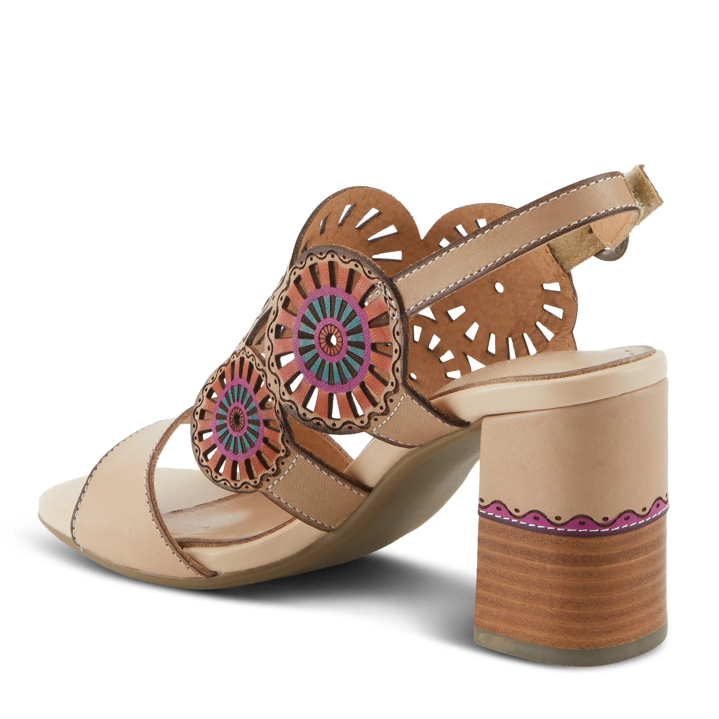 Spring Step Shoes  L'Artiste Pinwheel Sandals Women’s Leather 3 1/4" Heel