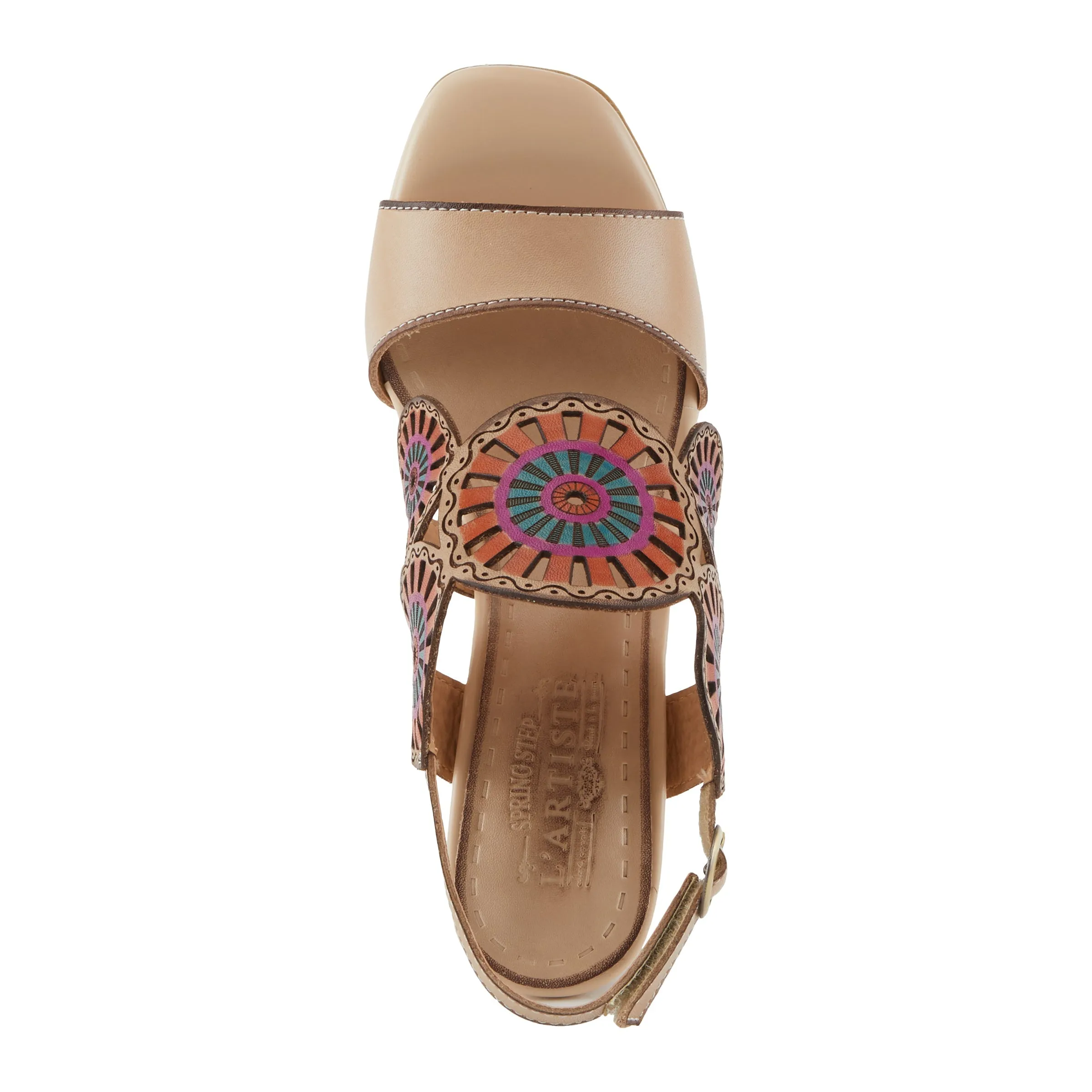 Spring Step Shoes  L'Artiste Pinwheel Sandals Women’s Leather 3 1/4" Heel