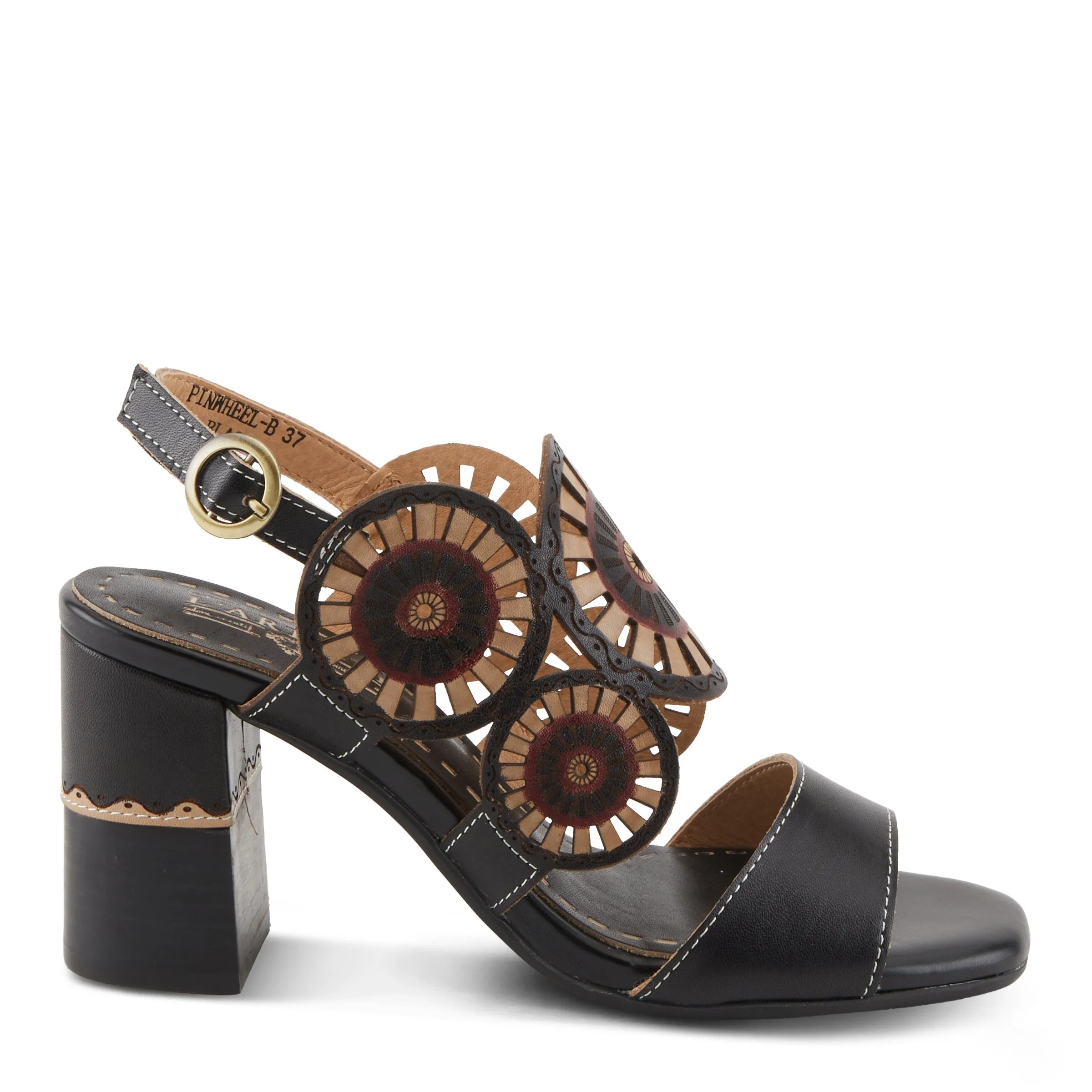 Spring Step Shoes  L'Artiste Pinwheel Sandals Women’s Leather 3 1/4" Heel