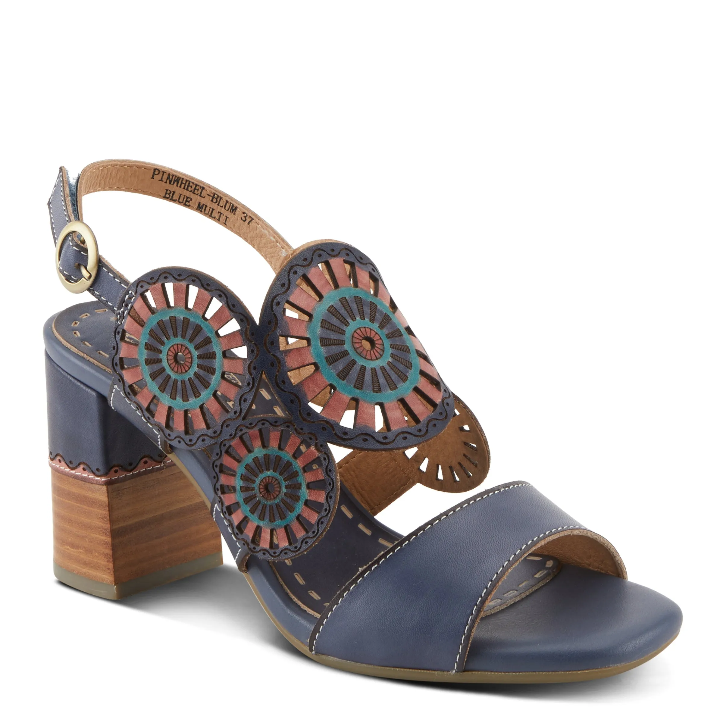 Spring Step Shoes  L'Artiste Pinwheel Sandals Women’s Leather 3 1/4" Heel