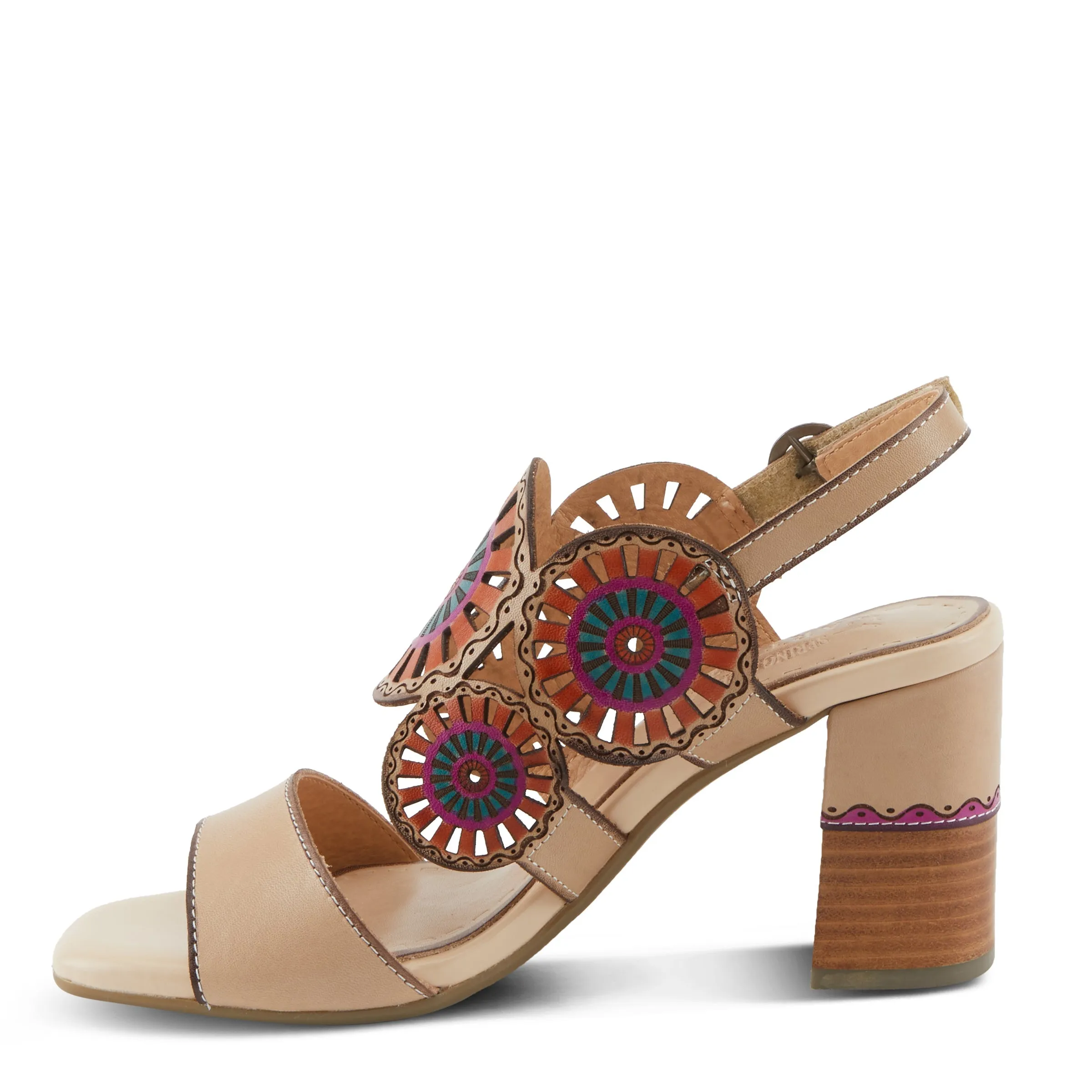 Spring Step Shoes  L'Artiste Pinwheel Sandals Women’s Leather 3 1/4" Heel