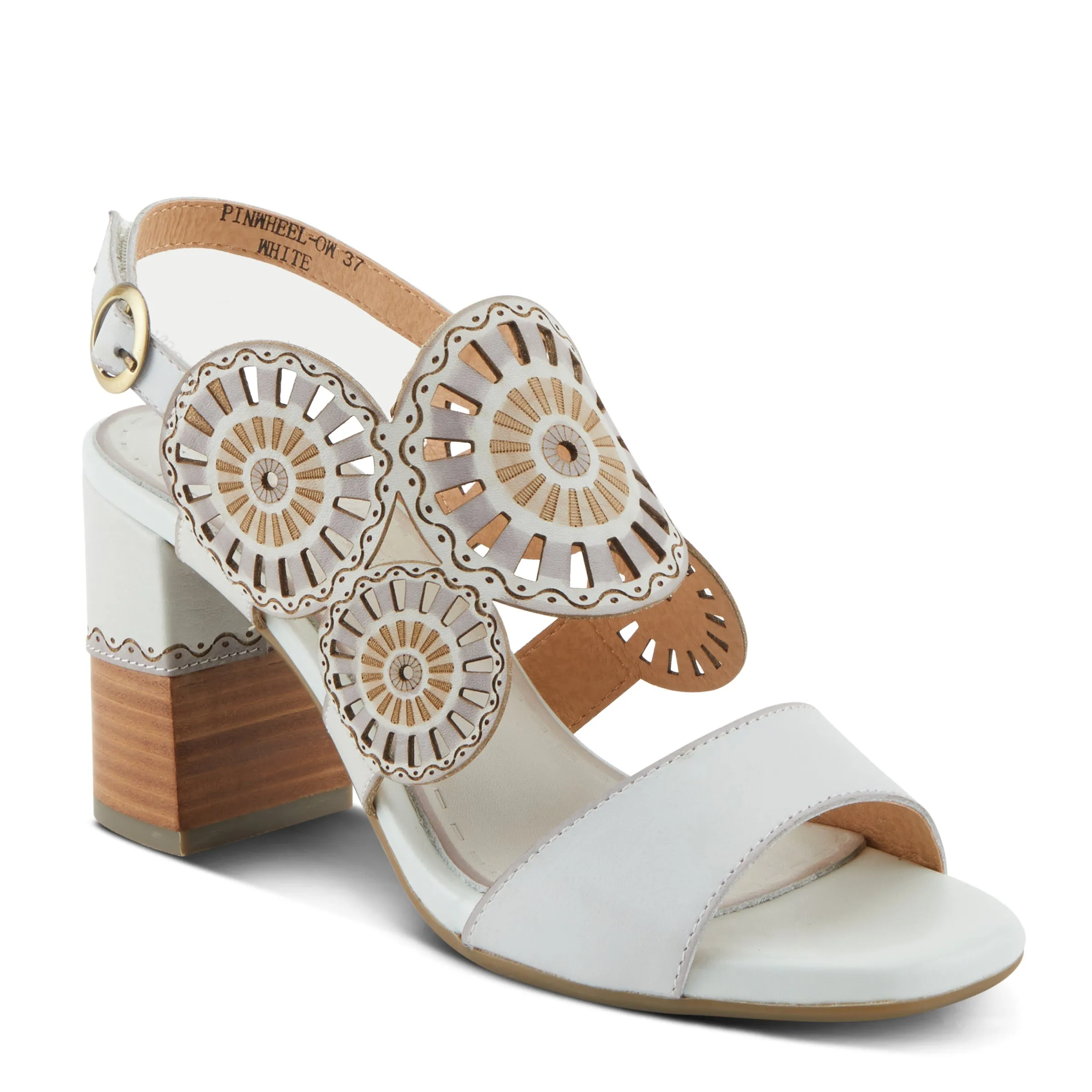 Spring Step Shoes  L'Artiste Pinwheel Sandals Women’s Leather 3 1/4" Heel