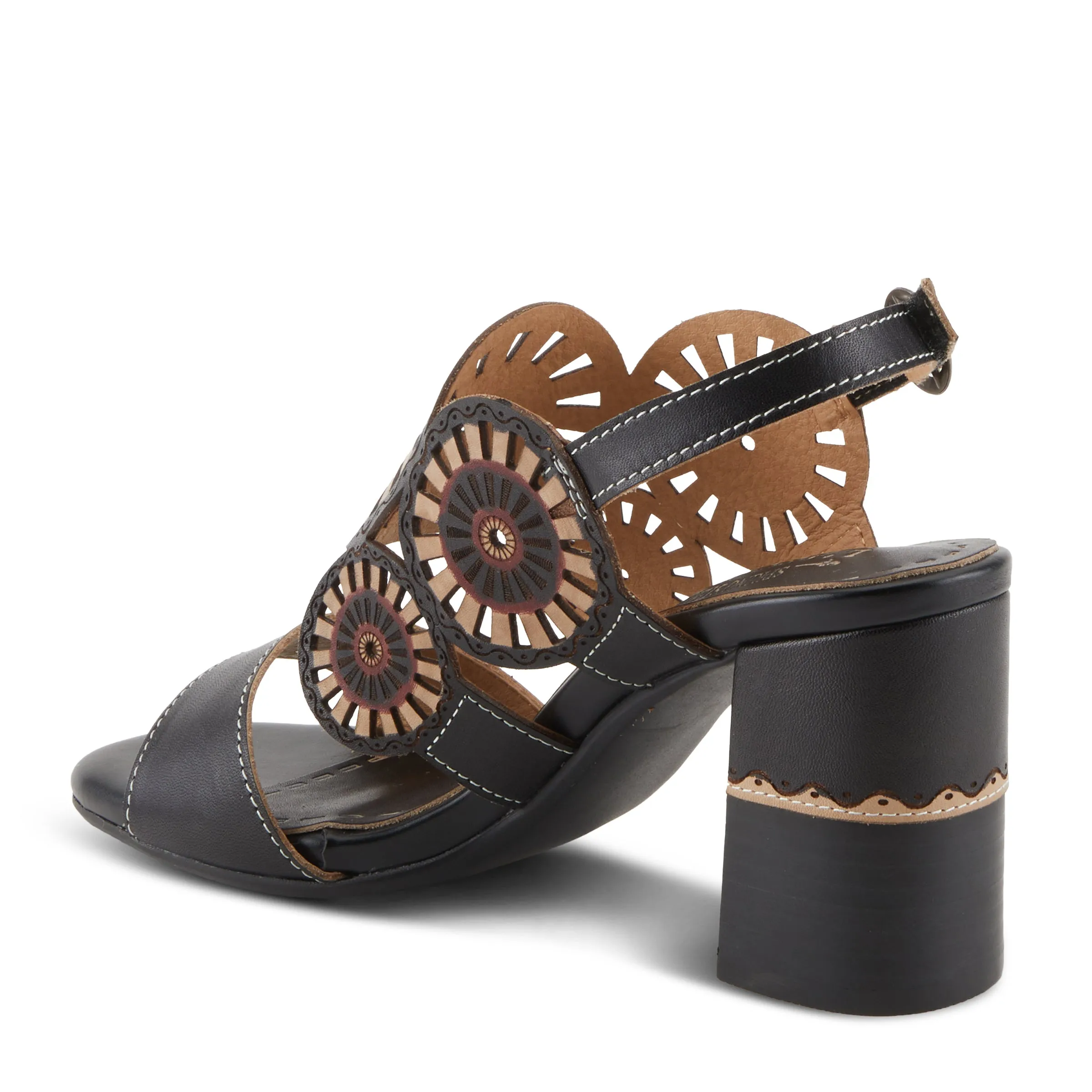 Spring Step Shoes  L'Artiste Pinwheel Sandals Women’s Leather 3 1/4" Heel