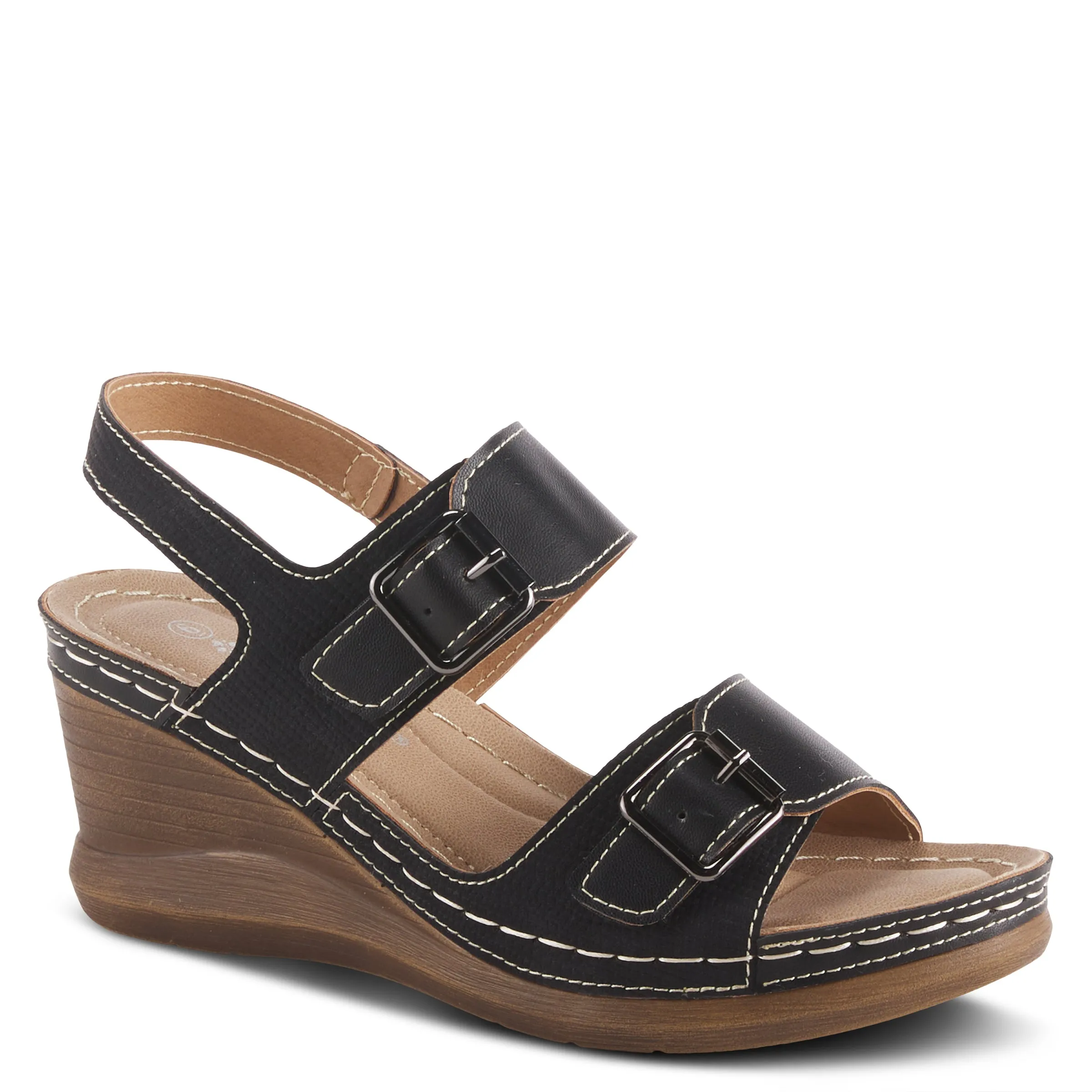 Spring Step Shoes  Patrizias Tavlin Sandals Women's Vegan Wedge 2.75" Heel