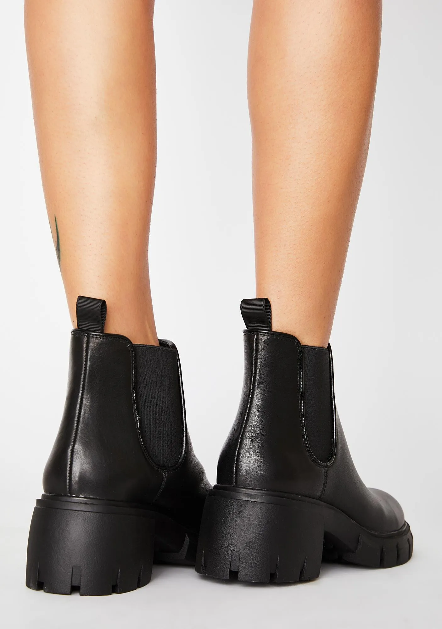 Steve Madden Women's Howler Block Heel Platform Ankle Boots Black Leather (7, BLACK)