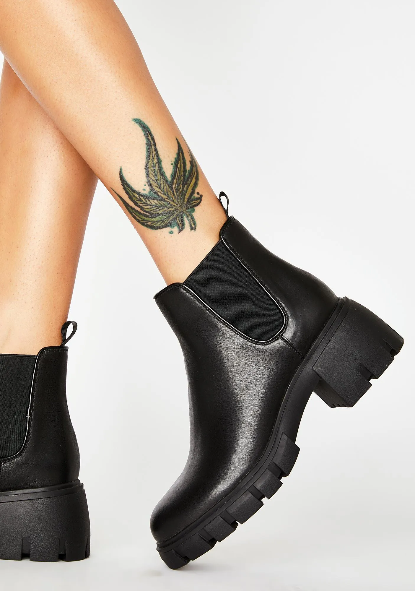 Steve Madden Women's Howler Block Heel Platform Ankle Boots Black Leather (7, BLACK)