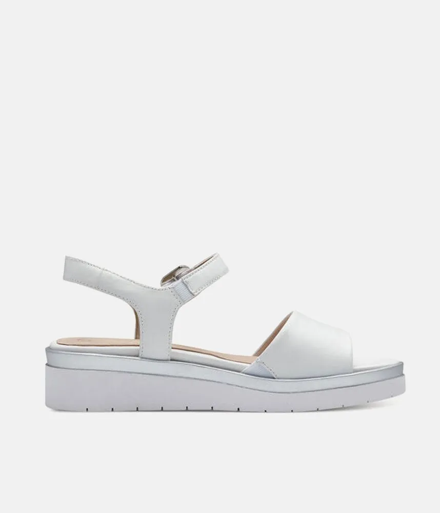 Tamaris Stylish White Combi Wedge Sandals