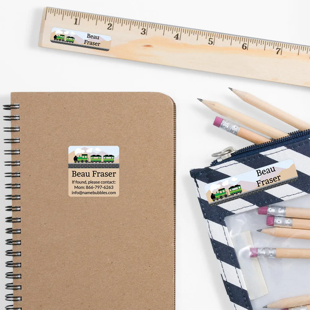 Train School Labels Pack
