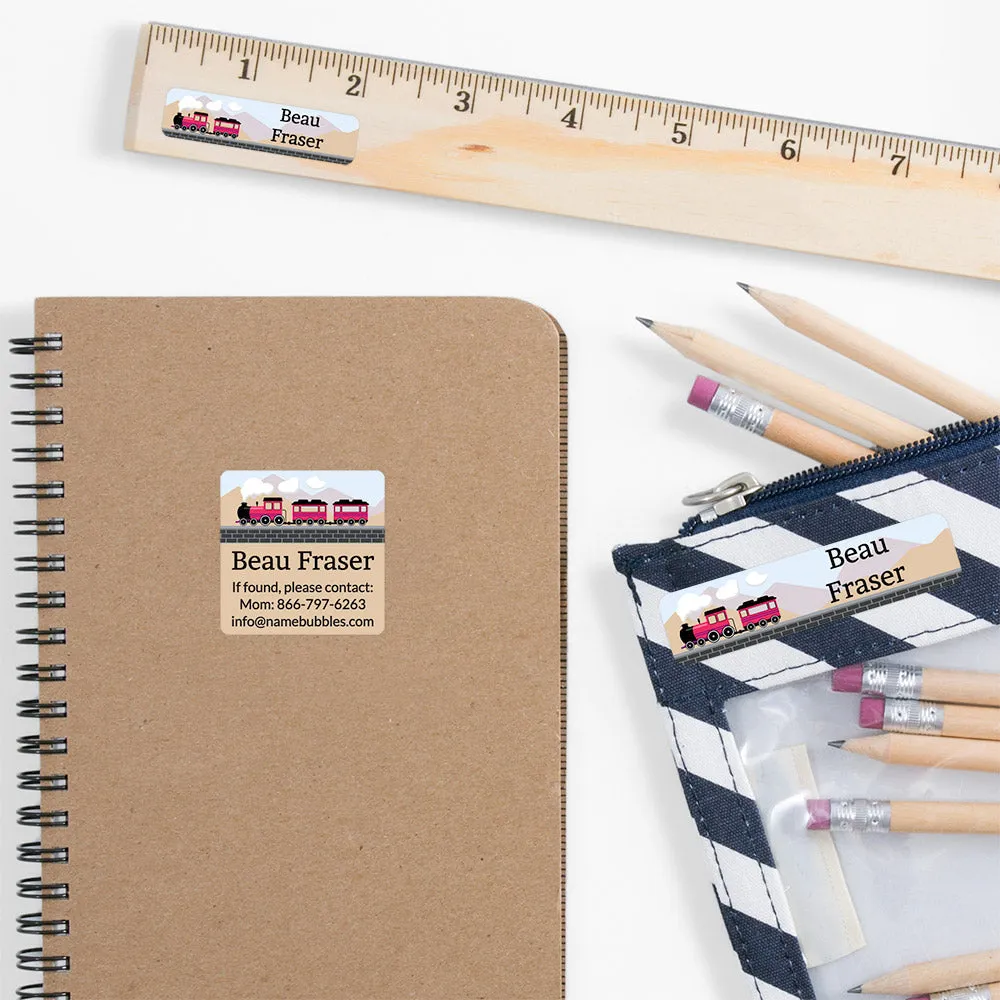 Train School Labels Pack
