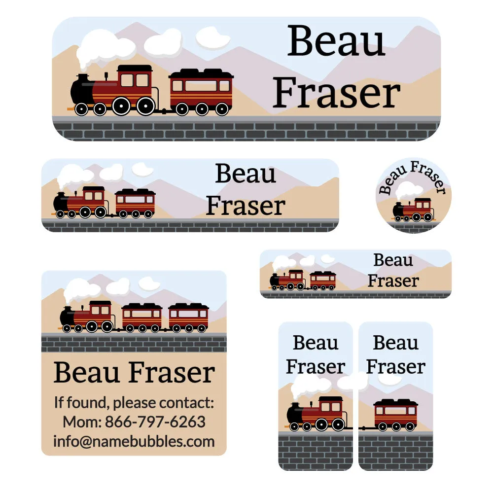Train School Labels Pack