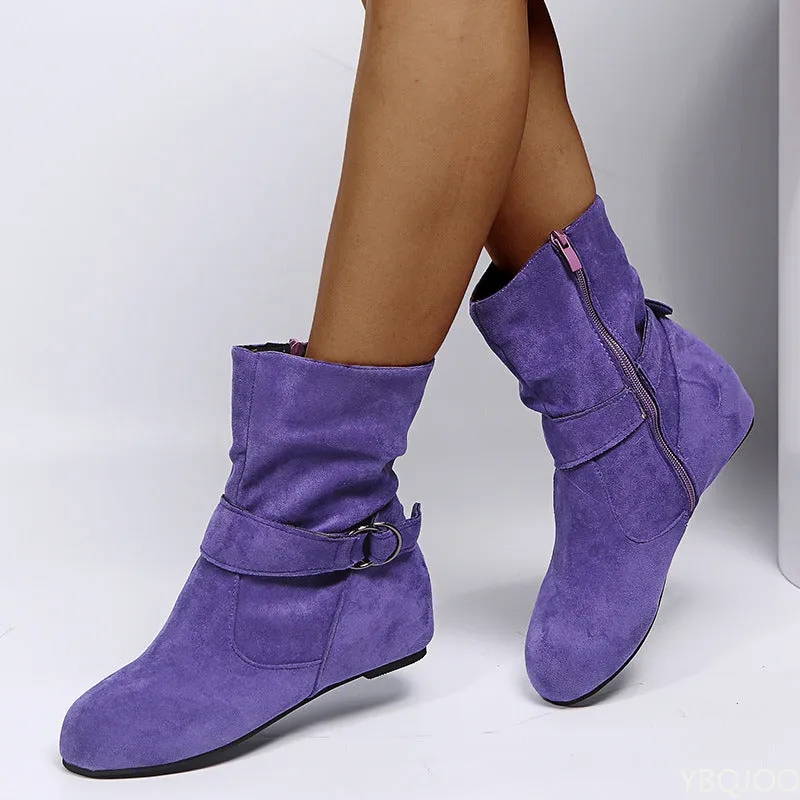 Trendy Belt Buckle Ankle Boots