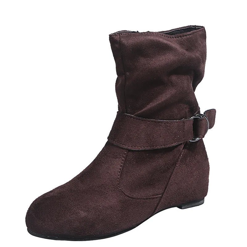 Trendy Belt Buckle Ankle Boots
