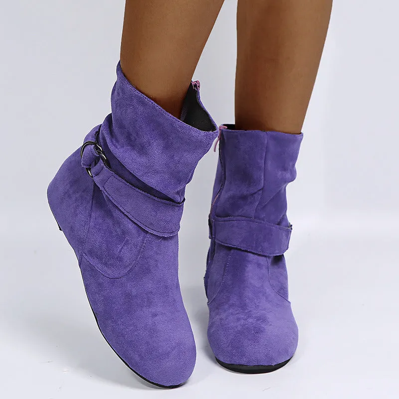Trendy Belt Buckle Ankle Boots