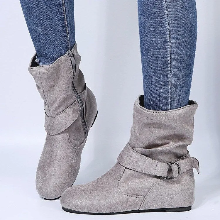 Trendy Belt Buckle Ankle Boots