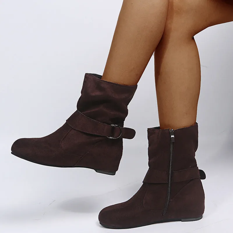 Trendy Belt Buckle Ankle Boots