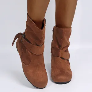 Trendy Belt Buckle Ankle Boots