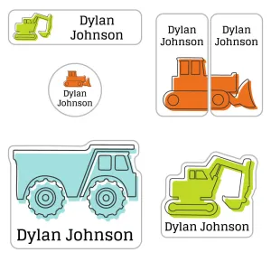 Truck Preschool Labels Pack